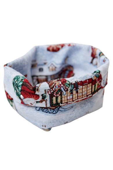 Новорічний гобеленовий кошик Carousel ПРОВАНС, 14х16х15см 041781