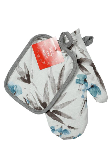 Набір рукавичка та прихватка Сині квіти ПРОВАНС, 29х15см 038843