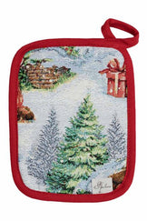 Гобеленова новорічна кухонна прихватка Різдвяне багаття ПРОВАНС, 15х20см 038398
