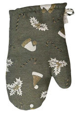 Новорічна рукавиця Шапочки на зеленому ПРОВАНС, 32х18см 036844