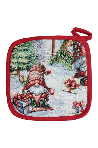 Гобеленова новорічна кухонна прихватка Різдвяне багаття ПРОВАНС, 20х20см 038400