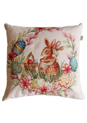 Великодня декоративна наволочка Злагода Зайчата ПРОВАНС, 45х45см 034254