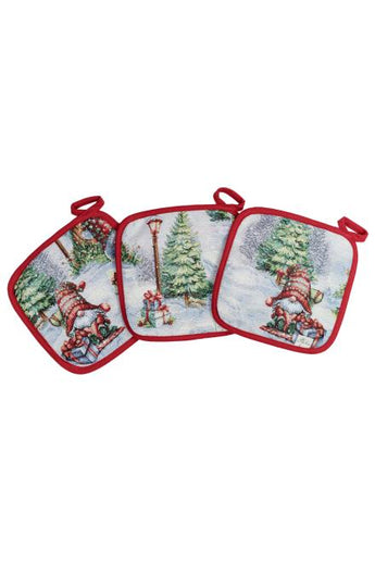 Гобеленова новорічна кухонна прихватка Різдвяне багаття ПРОВАНС, 20х20см 038400