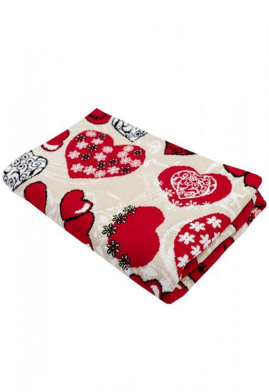 Плед в'язаний Серця LOVE ПРОВАНС, 130х170см 033024