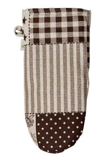 Набір рукавичка та прихватка Печворк коричневий ПРОВАНС, 32х20см 034967