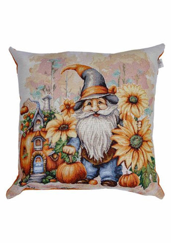 Декоративна подушка Гарбузові гноми з будиночком ПРОВАНС, 45х45см 036208