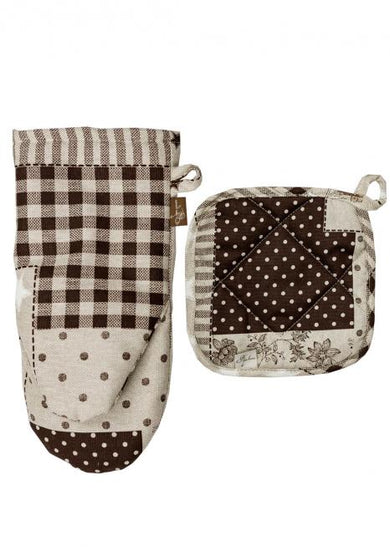 Рукавиця для кухні Печворк коричневий ПРОВАНС, універсальний 031510