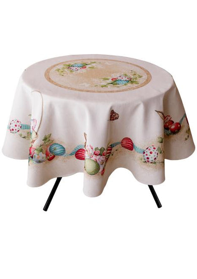 Великодня скатертина на стіл кругла  Веснянка ART KNIT, D136см 034147