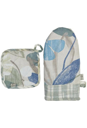 Набір рукавичка та прихватка Блакитні Квіти ПРОВАНС, 32х20см 034949