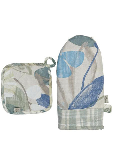 Набір рукавичка та прихватка Блакитні Квіти ПРОВАНС, 32х20см 034949