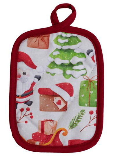 Набір новорічний 3 од рукавичка,прихватка та фартух Санта на білому ПРОВАНС, 31х20 см 038522
