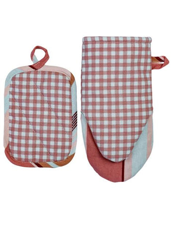 Набір рукавиця та прихватка Коралова клітинка ПРОВАНС, 29х15см 035661