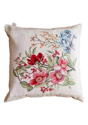 Гобеленова подушка декоративна Квіти в рамці ПРОВАНС, 45х45см 034203
