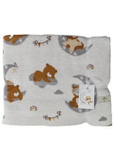 Плед дитячий в'язаний Тедді на місяці ПРОВАНС, 90х100см 033719