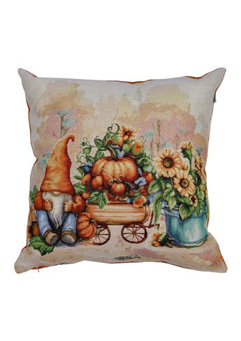 Декоративна подушка Гарбузові гноми з возиком ПРОВАНС, 45х45см 036210