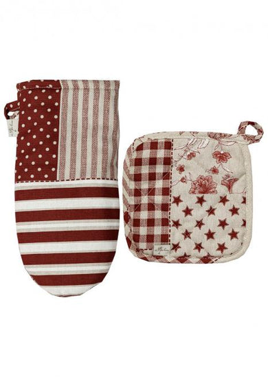 Рукавиця для кухні Печворк бордо ПРОВАНС, універсальний 031508