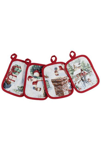 Гобеленова новорічна прихватка з велюром Снігова зима ПРОВАНС, 15х20см 037837