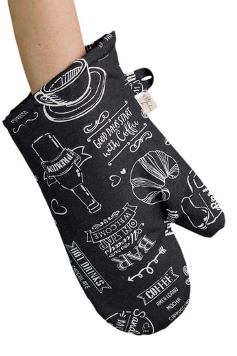 Рукавица кухонная Breakfast black ПРОВАНС, 31х18 см 039631