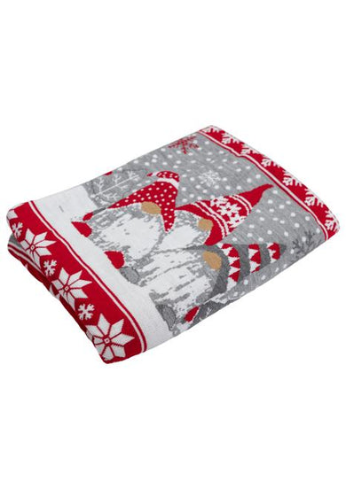 Новорічний плед в'язаний Веселі гноми ПРОВАНС, 90х130см 037813