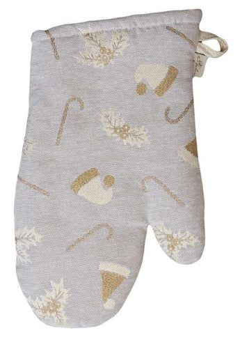 Набір новорічний рукавичка та прихватка для кухні Шапочки на бежевому ПРОВАНС, 32х20см 038518