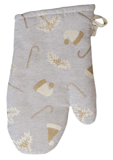 Набір новорічний рукавичка та прихватка для кухні Шапочки на бежевому ПРОВАНС, 32х20см 038518
