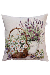 Декоративна наволочка Ромашки в кошику ПРОВАНС, 45х45см 039162