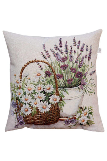 Декоративна наволочка Ромашки в кошику ПРОВАНС, 45х45см 039162