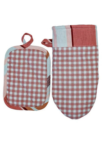 Набір рукавиця та прихватка Коралова клітинка ПРОВАНС, 29х15см 035661