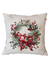 Подушка гобеленова з велюром Снігова зима Вінок ПРОВАНС, 45х45см 037195