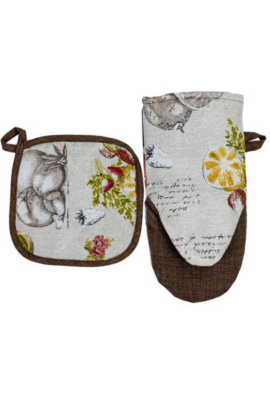 Набір фартух,рукавичка та прихватка Fruits ПРОВАНС, 32х26см 034880