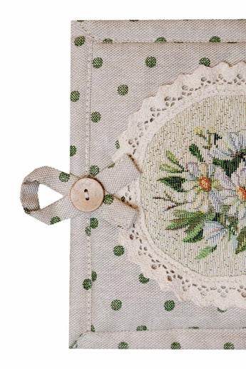 Набір рукавичка та прихватка Вінтаж зелені горошки ПРОВАНС, 32х18см 039338