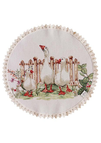 Серветка кругла Гуси ПРОВАНС, D35см 034081