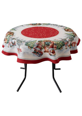 Новорічна кругла скатертина Різдвяне багаття ПРОВАНС, D180см 038396