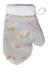 Декоративна новорічна рукавиця Шапочки на бежевому ПРОВАНС, 26х18см 037552