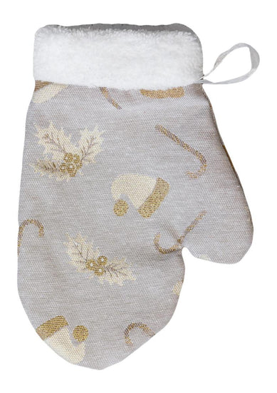 Декоративна новорічна рукавиця Шапочки на бежевому ПРОВАНС, 26х18см 037552