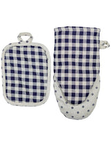 Набір рукавичка та прихватка Синя клітинка ПРОВАНС, 29х15см 035696