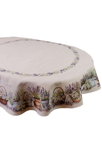 Овальна гобеленова скатертина на стіл Provence ПРОВАНС, 160х180 см 039126