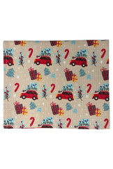 Новорічний вафельний рушник Авто на бежевому ПРОВАНС, 45х60 см 043010