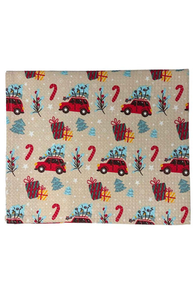 Новорічний вафельний рушник Авто на бежевому ПРОВАНС, 45х60 см 043010