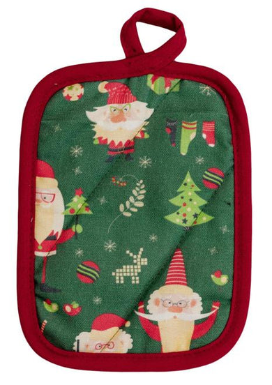 Набір рукавичка та прихватка Санта на зеленому ПРОВАНС, 27х18см 035795