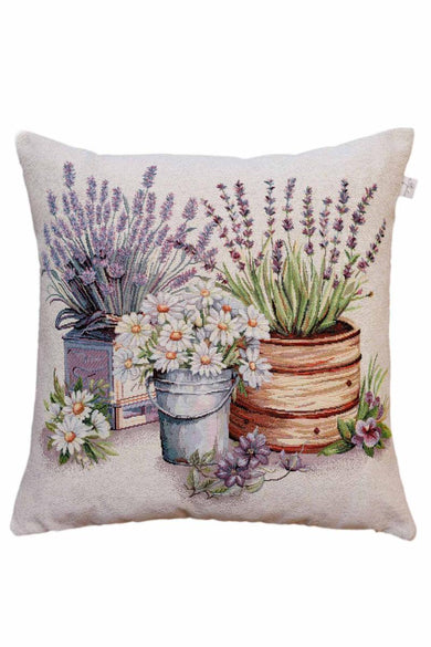 Декоративна подушка Ромашки у відерці ПРОВАНС, 45х45см 039173