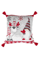 В'язана новорічна наволочка Веселі гноми ПРОВАНС, 45х45см 037490