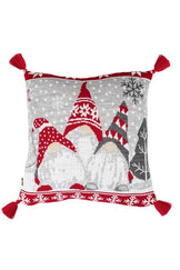 В'язана новорічна наволочка Веселі гноми ПРОВАНС, 45х45см 037490