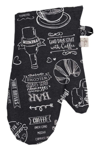 Рукавица кухонная Breakfast black ПРОВАНС, 31х18 см 039631