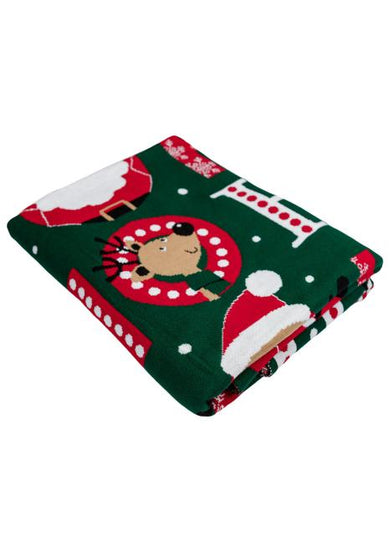 Новорічний плед в'язаний 