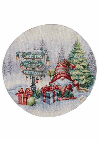 Новорічна кругла серветка Різдвяне багаття ПРОВАНС, D35см 036429