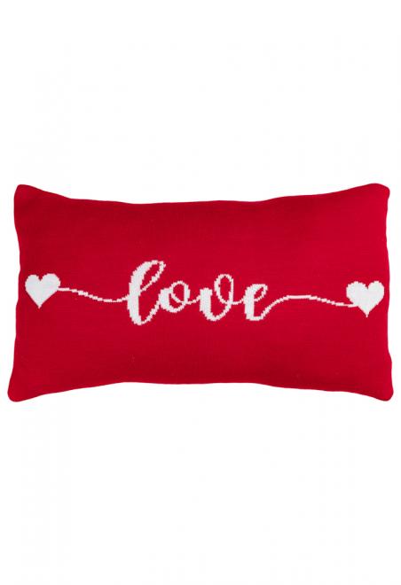 Декоративна подушка вʼязана прямокутна Love Прованс, 30х45 см
