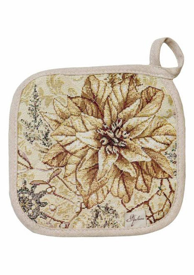 Гобеленова новорічна кухонна прихватка Золоте свято ПРОВАНС, 20х20см 037829