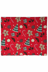Новорічний вафельний рушник Пряник на червоному ПРОВАНС, 45х60 см 043002