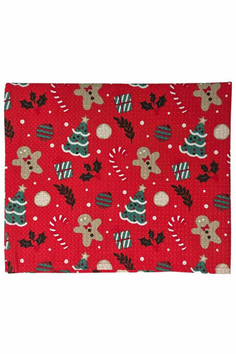 Новорічний вафельний рушник Пряник на червоному ПРОВАНС, 45х60 см 043002